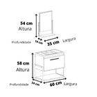 Armário De Banheiro Metalo C/ Lavatório E Espelheira Cimento