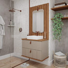 Armário De Banheiro Milano C/ Cuba Cappuccino/freijo Montado