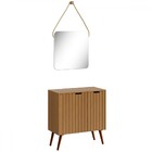 Armário De Banheiro Nice 1 Porta 2 Gavetas Mdp Com Cuba Nogal