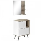 Armário De Banheiro Nordic 1 Porta 1 Gaveta Com Espelho E Cub