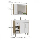 Armário De Banheiro Patina 3 Portas 1 Gaveta Com Cuba Branco/