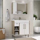 Armário De Banheiro Patina 3 Portas 1 Gaveta Com Cuba Branco/