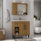 Armário De Banheiro Patina 3 Portas 1 Gaveta Com Cuba Mel - O