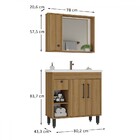 Armário De Banheiro Patina 3 Portas 1 Gaveta Com Cuba Mel - O