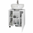 Armário De Banheiro Pequin 1 Porta 5 Prateleiras Branco/carra