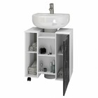 Armário De Banheiro Pequin 1 Porta 5 Prateleiras Branco/nero