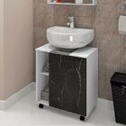 Armário De Banheiro Pequin 1 Porta 5 Prateleiras Branco/nero