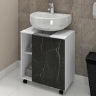 Armário De Banheiro Pequin 1 Porta 5 Prateleiras Branco/nero