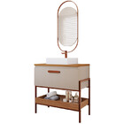 Armário De Banheiro Portinari C/ Cuba Cappuccino/freijo Monta