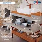 Armário De Banheiro Portinari C/ Cuba Cimento/freijo Montado