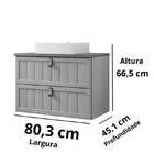 Armário De Banheiro Sense C/ Cuba Titanium/freijo Montado Mdf