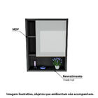 Armário De Banheiro Slim Com Espelho - Preto/castanho