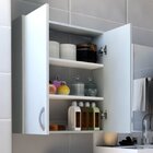 Armário De Banheiro Suspenso 2 Portas Arya  Branco Cinza Cris