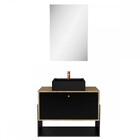 Armário De Banheiro Suspenso 80 Cm 1 Porta Com Cuba Carvalho/