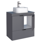 Armário De Banheiro Suspenso Com Cuba Buarcos Cinza