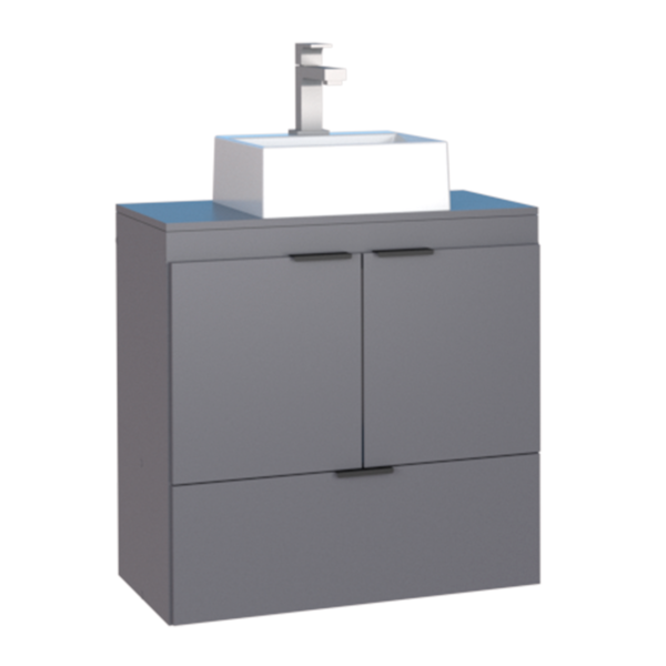 Armário De Banheiro Suspenso Com Cuba Buarcos Cinza