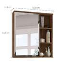 Armário De Banheiro Treviso Com Espelho 1 Pt Amêndoa