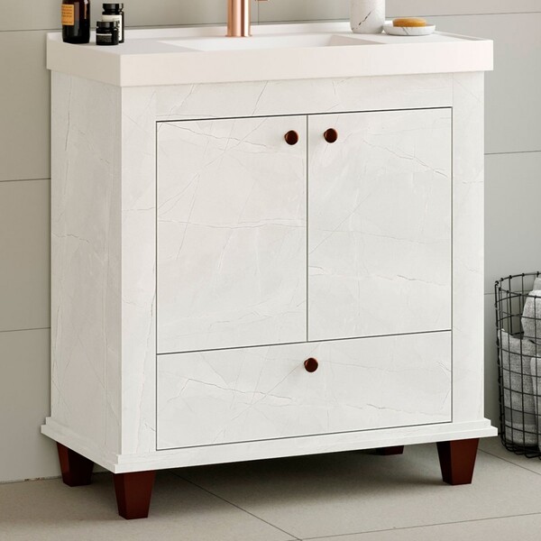 Armário De Banheiro Valência 2 Portas 1 Gaveta Cristal - Móve