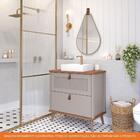 Armário De Banheiro Veneto C/ Cuba Cappuccino/freijo Montado