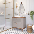 Armário De Banheiro Veneto C/ Cuba Cappuccino/freijo Montado