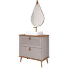 Armário De Banheiro Veneto C/ Cuba Cappuccino/freijo Montado