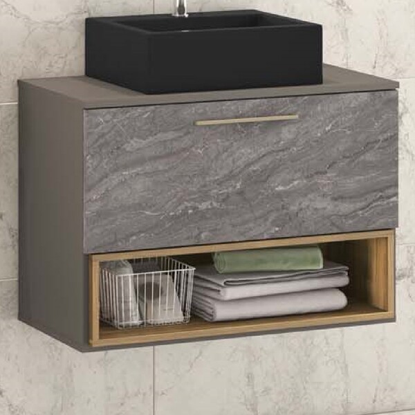 Armário De Banheiro Vicenza 1 Gaveta 100% Mdf Magneto/cosmopo