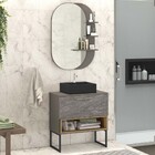 Armário De Banheiro Vicenza 1 Gaveta 100% Mdf Preto/magneto/c