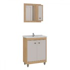 Armário De Banheiro Viena 3 Portas Com Espelho Carvalho Natur