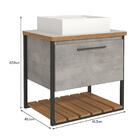 Armário De Banheiro Vitta C/ Cuba Cimento Montado Mdf 60cm Mg