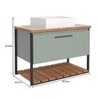 Armário De Banheiro Vitta C/ Cuba Pistache Montado Mdf 80cm M