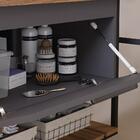 Armário De Banheiro Vitta C/ Cuba Titânio Montado Mdf 60cm Mg