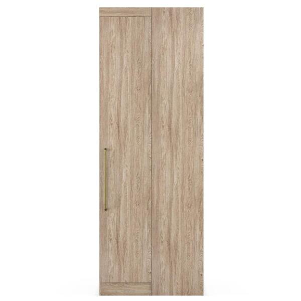 Armário De Canto 1 Porta 2 Cabideiros Modena D02 Nogal Touch