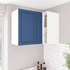 Armário De Canto Aéreo Pérola Yescasa Azul/branco