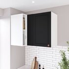 Armário De Canto Aéreo Pérola Yescasa Preto/branco