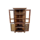 Armário De Canto Brown Em Madeira De Demolição - Cód 15