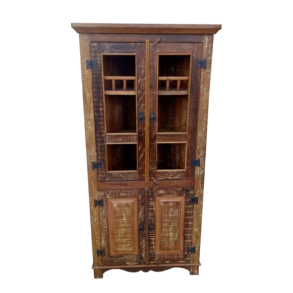 Armário De Canto Brown Em Madeira De Demolição - Cód 15