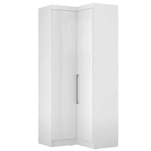 Armário De Canto L 2 Portas Com Cabideiro Modena D02 Branco -