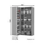 Armário De Canto Reto 1 Porta Com Vidro Belize C506