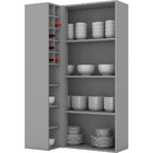 Armário De Canto Reto 1 Porta Com Vidro Belize C506