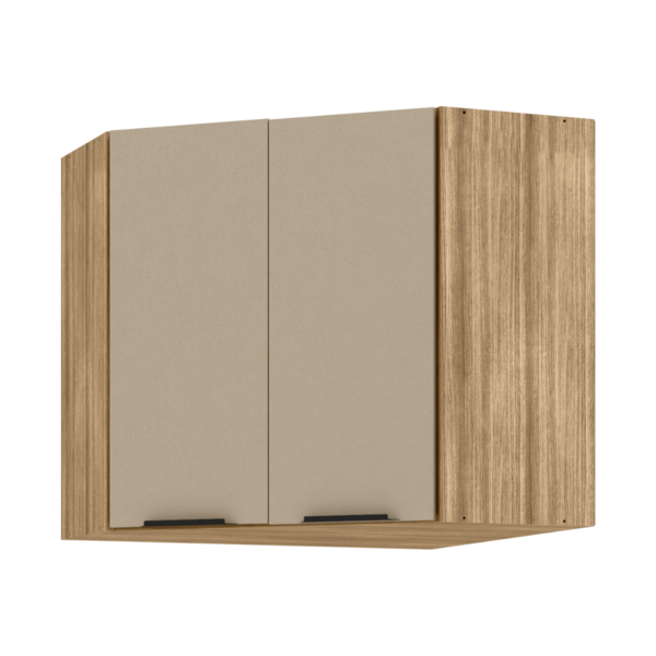 Armário De Canto Suspenso 2 Portas Araucária Freijó Vanilla