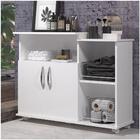 Armário De Chão 2 Portas Lavanderia Tampo Branco Balcão