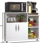 Armário De Chão Fruteira Multifuncional Branco Com 2 Portas M