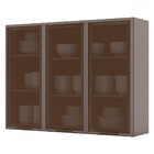 Armário De Cozinha 03 Portas Com Vidro 120cm Ketlin