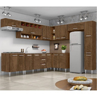 Armário De Cozinha 10 Modulos Mille Castanho 17 Portas 3 Gave