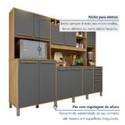 Armário De Cozinha 11 Portas 2 Gavetas Agata Cinamomo/grafite