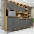 Armário De Cozinha 11 Portas 2 Gavetas Agata Cinamomo/grafite