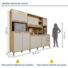 Armário De Cozinha 11 Portas 2 Gavetas Agata Cinamomo/off Whi