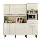 Armário De Cozinha 11 Portas 2 Gavetas Carvalho Off White Bah
