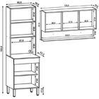 Armário De Cozinha 120cm Com Paneleiro Lina Z06 Gris/freijó -