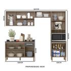 Armário De Cozinha 12 Portas 2 Gavetas Carvalho Nature Chumbo